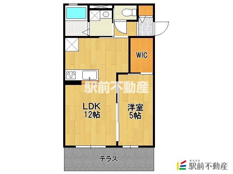 レトアヒルズA棟(1LDK/1階)の間取り写真