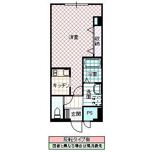 グランラヴィーヌ(1K/4階)の間取り写真