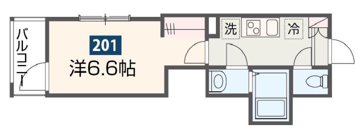 メルディア高座渋谷4(1K/2階)の間取り写真