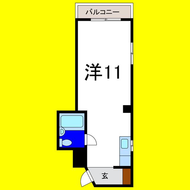 アーバンハイム東(ワンルーム/4階)の間取り写真