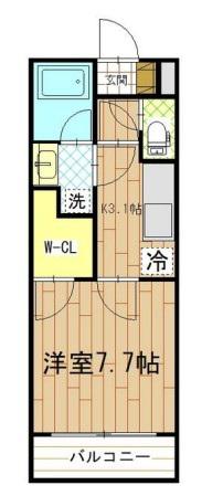 アグロス(1K/2階)の間取り写真