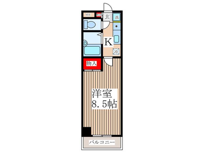 テナ21(1K/1階)の間取り写真