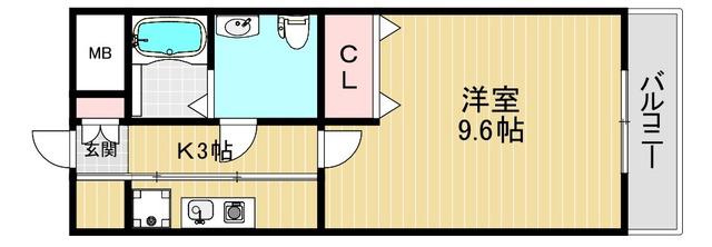 クリアグラン(1K/5階)の間取り写真
