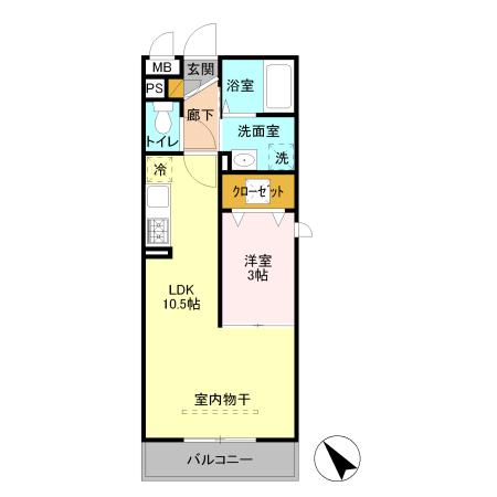 ROIDELOURSII(1LDK/2階)の間取り写真