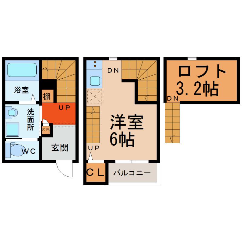 グランドステージ新栄(1K/1階)の間取り写真