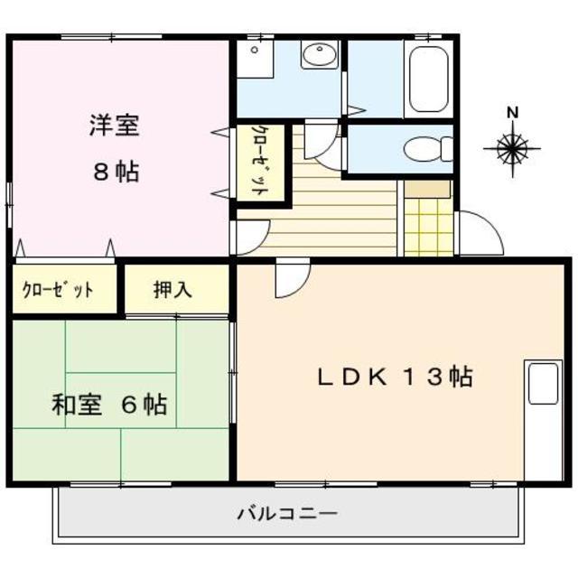パークアベニュー(2LDK/2階)の間取り写真