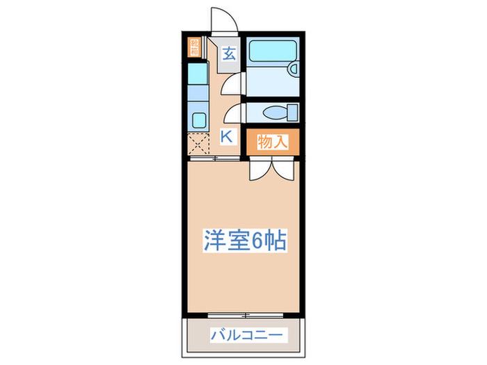 ハイムウチダ(1K/1階)の間取り写真