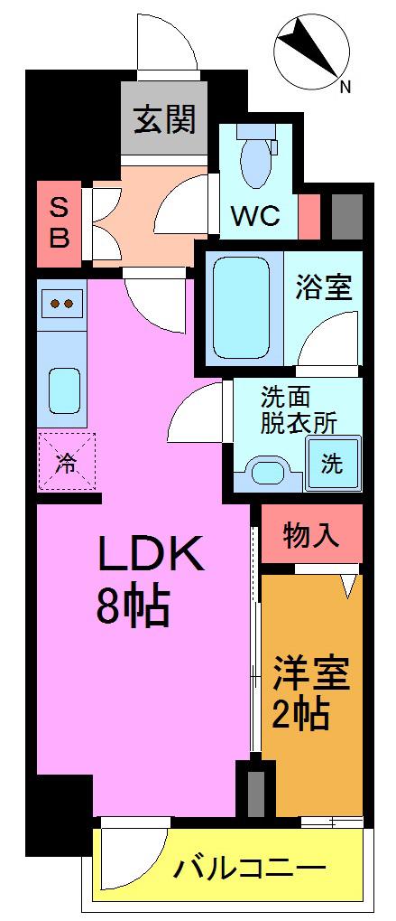 オーパスホームズ南行徳(1LDK/9階)の間取り写真