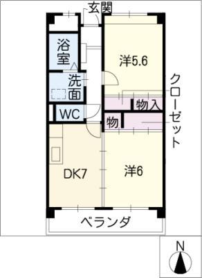 マンションファーストミュー(2DK/4階)の間取り写真