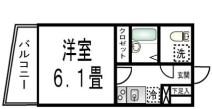 ハーヴェストII(1K/2階)の間取り写真