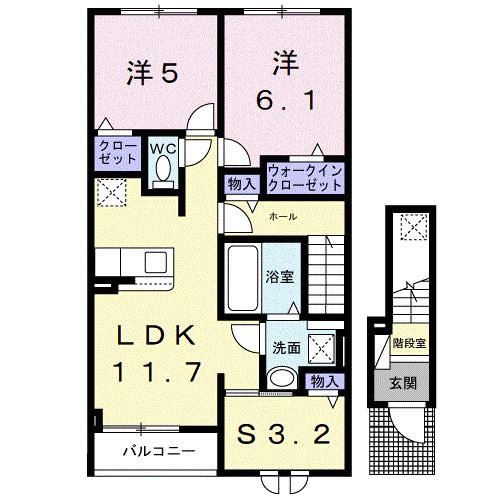 ラポール(2SLDK/2階)の間取り写真