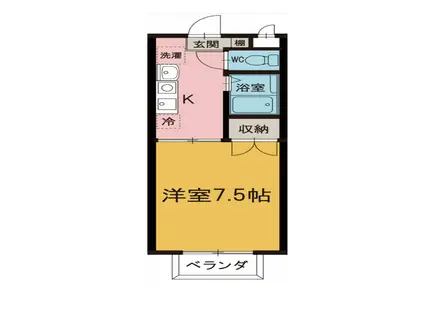 アネモス(1K/1階)の間取り写真