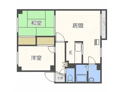 シャテロN27(2LDK/1階)の間取り写真