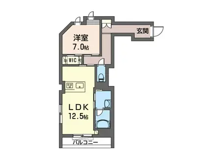 イーハトーブ美園(1LDK/3階)の間取り写真