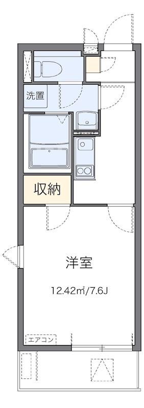 ドミールB(1K/3階)の間取り写真