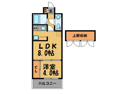 エステート・モア・平尾公園通(1LDK/7階)の間取り写真