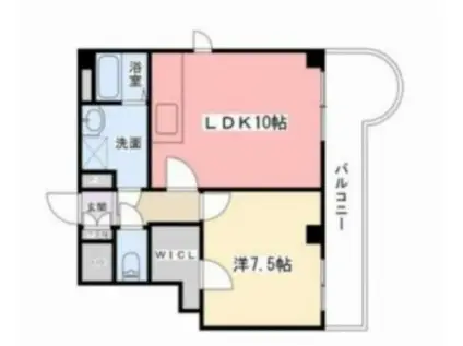 カルム白鷺(1LDK/9階)の間取り写真