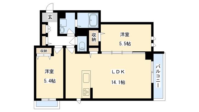シャーメゾンアルページュ(1SLDK/3階)の間取り写真