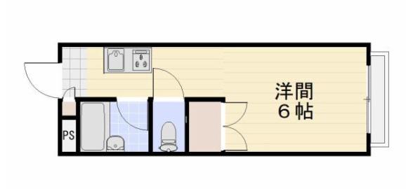 ロワール A棟(1K/2階)の間取り写真
