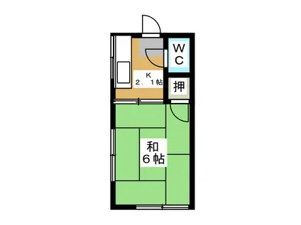 斉藤第3アパート(1K/2階)の間取り写真