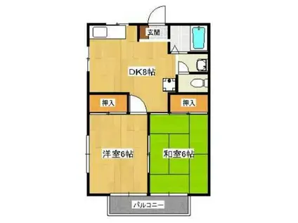 パステルコート田村(2DK/2階)の間取り写真