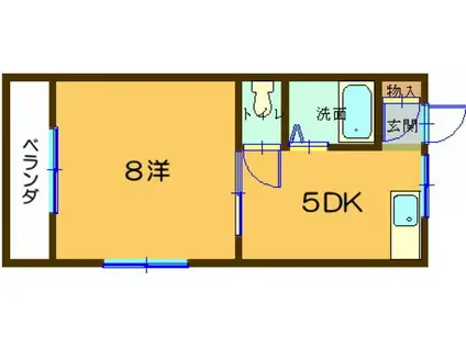 泉コーポ(1DK/1階)の間取り写真
