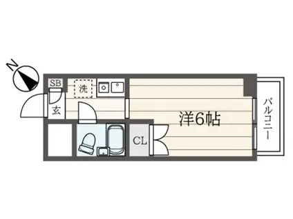 スプリーム横浜(ワンルーム/4階)の間取り写真
