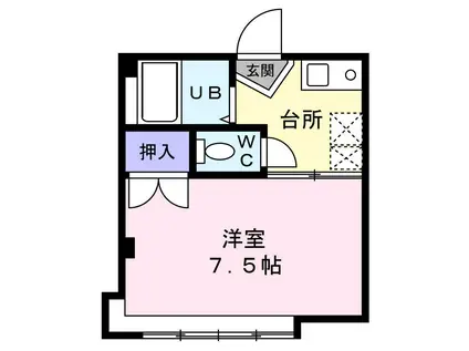 ホワイトファミール子平町(1K/1階)の間取り写真