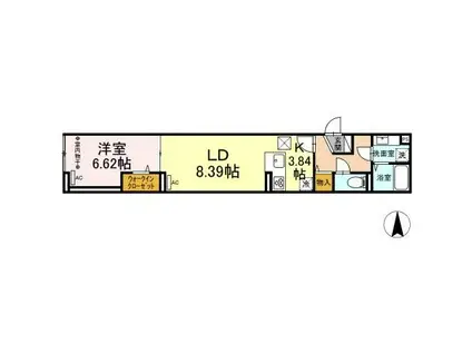 グラナーデ高野台(1LDK/1階)の間取り写真