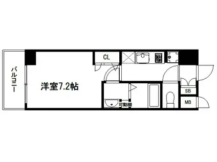 アクアプレイス京都洛南III(1K/6階)の間取り写真