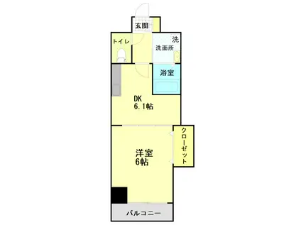 THE SQUARE・SUITE RESIDENCE(1DK/3階)の間取り写真