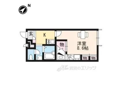 レオパレス湖月(1K/1階)の間取り写真