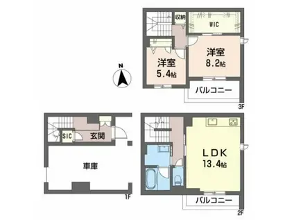 カーサ・フェリースHK宇品神田(2LDK/3階)の間取り写真