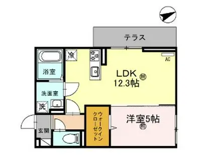 アリア大江(1LDK/3階)の間取り写真