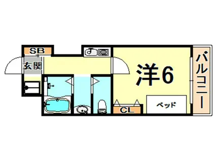 中山手ミオ壱番館(1K/5階)の間取り写真
