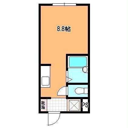 レジデンス大川(1K/2階)の間取り写真