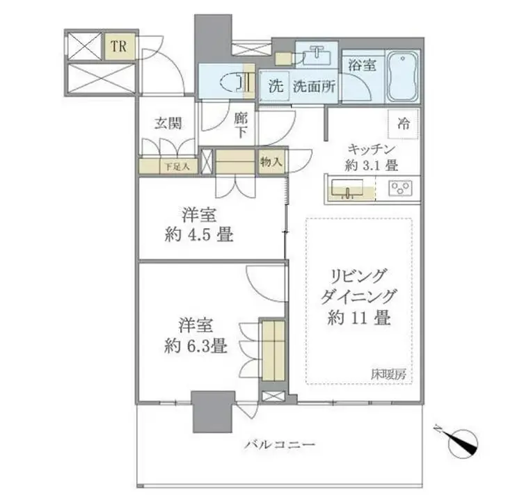Brillia有明City Tower 28階階 間取り