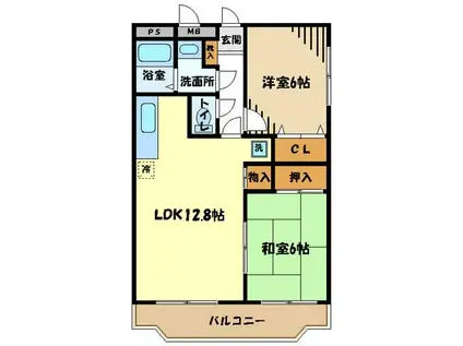グレースマンション栄(2LDK/1階)の間取り写真
