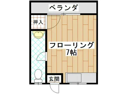 渡名喜アパート(ワンルーム/1階)の間取り写真