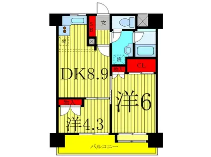 西川口朝日マンション(2DK/4階)の間取り写真
