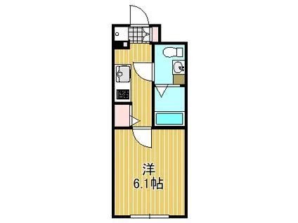 ウェルスクエアイズム武蔵小山(1K/1階)の間取り写真