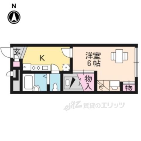 レオパレスグローバル3(1K/2階)の間取り写真