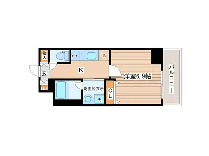 NF青葉(1K/4階)の間取り写真