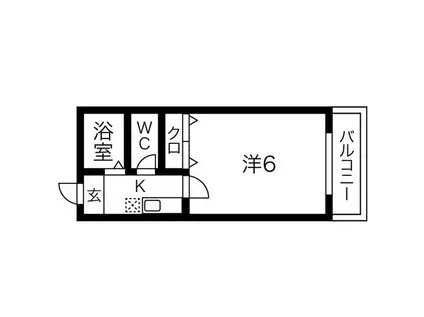 相互ハイツ(1K/4階)の間取り写真