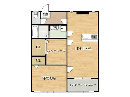 BLANCOSTA VISPA(1SLDK/4階)の間取り写真