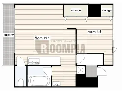 コーポレーションT&T A棟(1LDK/4階)の間取り写真