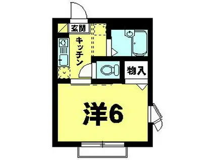 フィネス後三条(1K/2階)の間取り写真