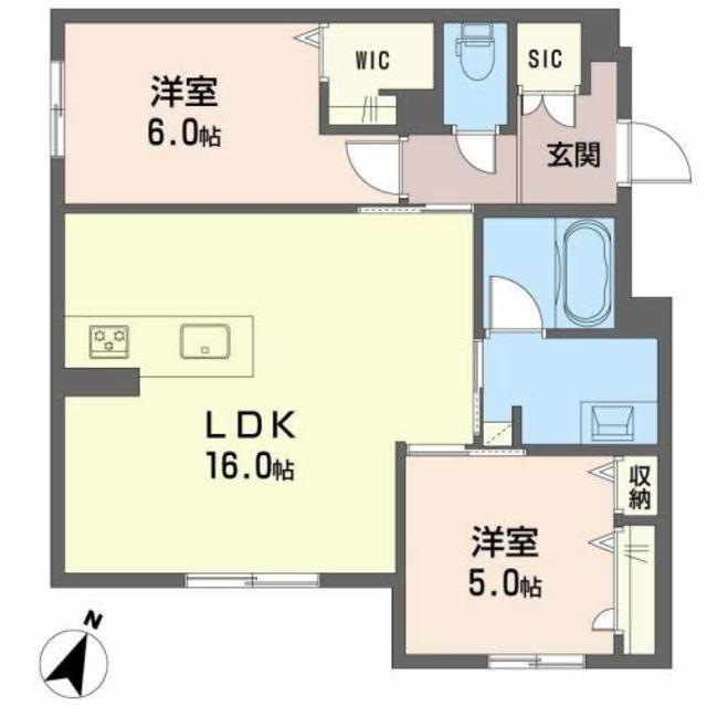 グランドシャーメゾン月出(2LDK/1階)の間取り写真