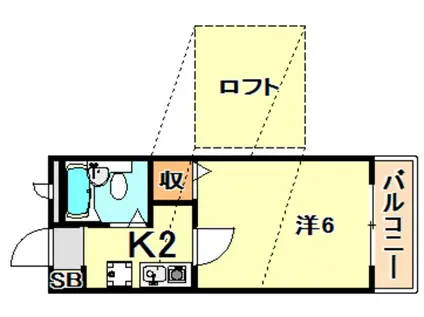 アミティエ山手(ワンルーム/1階)の間取り写真