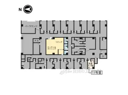 CASA MIA 北白川(ワンルーム/2階)の間取り写真